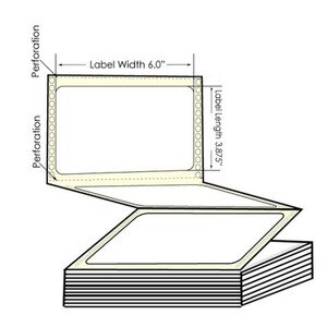 Epson ColorWorks C831 6" x 3.875" Pinfed Fanfold Matte Poly Film Labels (3000 Sheets) - L-IJ-638753000F