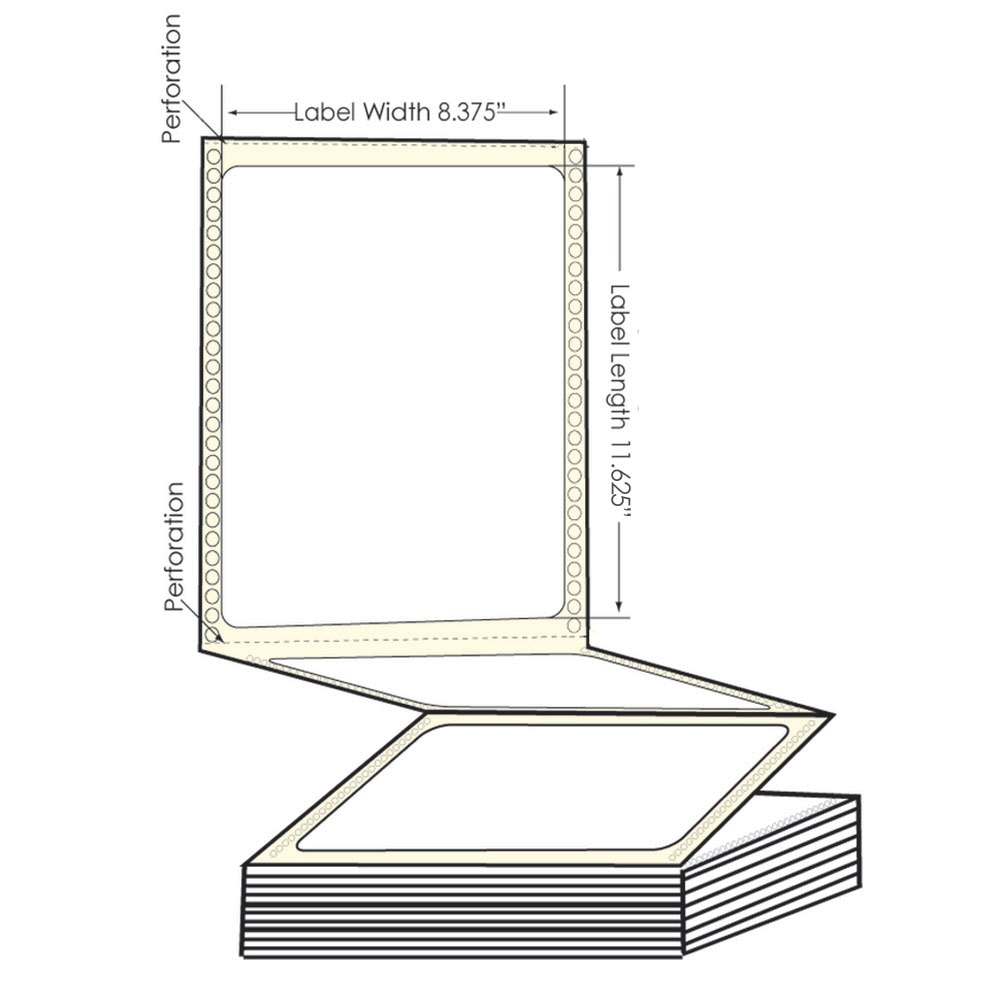 Epson ColorWorks C831 8.325" x 11.625" Pinfed Fanfold Matte Poly Film Labels (1000 Sheets)