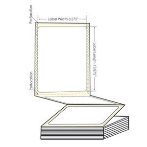 Epson ColorWorks C831 8.375" x 13.875" Pinfed Fanfold Matte Poly Film Labels (1000 Sheets) - L-IJ-837513875F