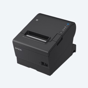 Epson TM-T88VII Thermal Printer w/ USB, Serial & Ethernet Interface, Power Supply & AC Cable, Black