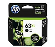 HP 63XL Black Ink Cartridge, 480 Page Yield