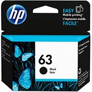 HP 63 Black Ink Cartridge, 190 Page Yield