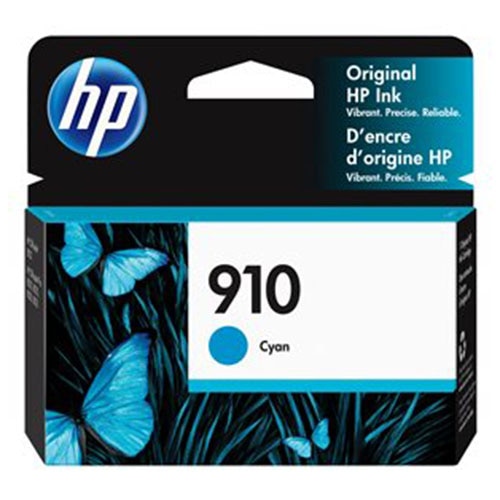 HP 910 Cyan Ink Cartridge, 315 Page Yield