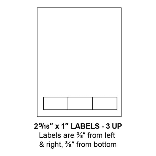 2.5625" x 1" Integrated Label Form Sheets, 3 Up (1,500 Sheets)