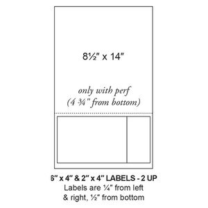 6" & 2" x 4" Integrated Label Legal Form Sheets, 2 Up (1,500 Sheets) - LASI-6&2-4-2-14