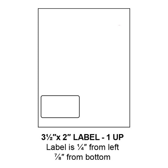 3.5" x 2" Integrated Left-Oriented Label Form Sheets, 1 Up (1,500 Sheets)