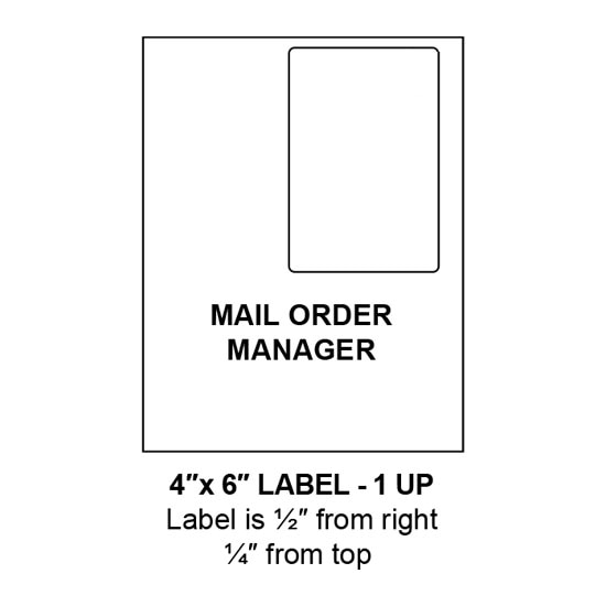 4" x 6" Integrated Mail Order Manager Label Form Sheets, 1 Up (1,500 Sheets)