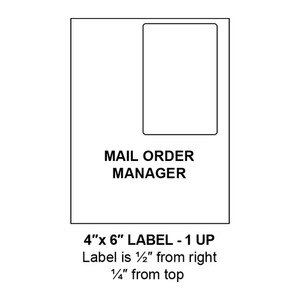 4" x 6" Integrated Mail Order Manager Label Form Sheets, 1 Up (1,500 Sheets) - LASI-4-6-1-Mail Order