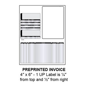 4" x 6" Integrated Preprinted Invoice Label Form Sheets, 1 Up (1,500 Sheets) - LASI-INVOICE-1