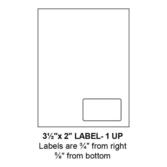 3.5" x 2" Integrated Right-Oriented Label Form Sheets, 1 Up (1,500 Sheets)