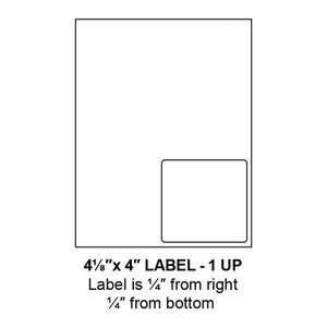 4.125" x 4" Integrated Right-Oriented Label Form Sheets, 1 Up (1,500 Sheets) - LASI-4125-4-1-Right