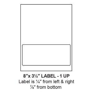 8" x 3.5" Integrated Rounded Corner Label Form Sheets, 1 Up (1,500 Sheets) - LASI-8-35-1-RC