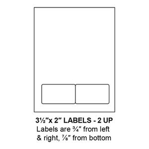 3.5" x 2" Integrated Rounded Corner Label Form Sheets, 2 Up (3,000 Sheets) - LASI-35-2-2-RC