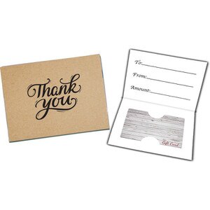 Kraft Paper Gift Card Presenters, "Thank You" - PC-PRS-ThankYou