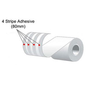 3.125" x 240' MAXStick 2Go, Four Stripe Adhesive Liner-Free Thermal Labels (32 Rolls) - MS3182402GO4S-32