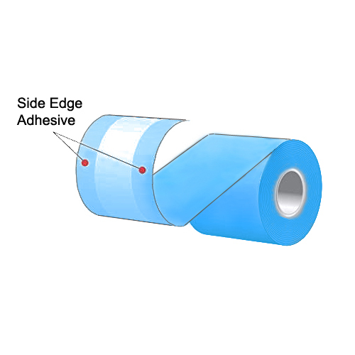 3.125" x 160' MAXStick Colors Blue Side Edge Adhesive Liner-Free Thermal Labels (24 Rolls)