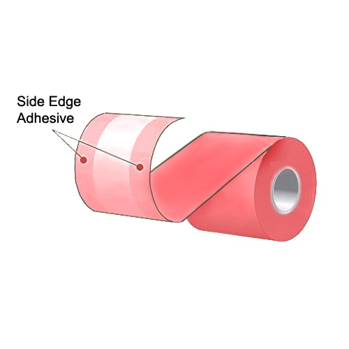 3.125" x 160' MAXStick Colors Pink Side Edge Adhesive Liner-Free Thermal Labels (24 Rolls)