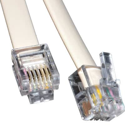 Unshielded Cable Assembly for IDN printers: 7 feet, 6-pin to 6-pin for Micros Workstations