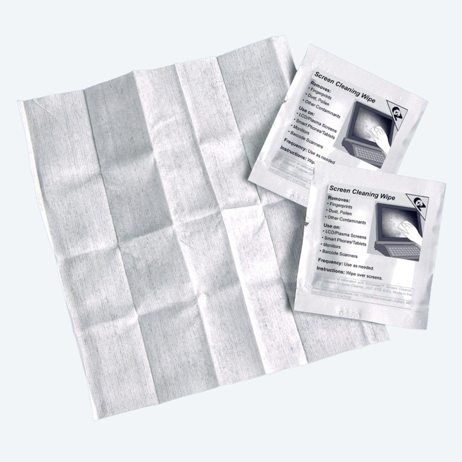 Screen Cleaning Wipes, Individually Packaged, K2-WVT100 (100 Wipes)