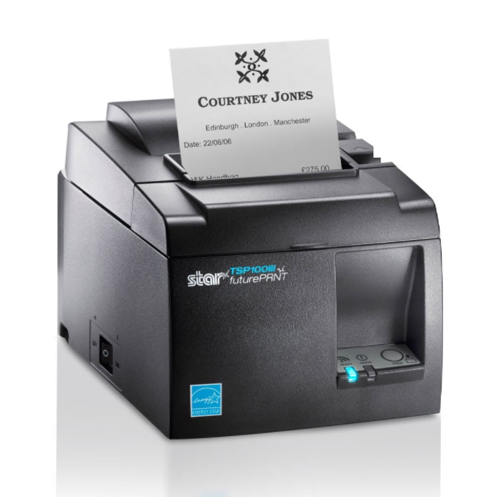 Star Micronics TSP143IIIBi2 Thermal Printer, Auto-Cutter, Gray (Bluetooth)