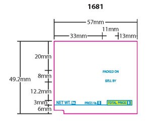 TEC SL-9000 Edge to Edge Continuous Strip Blank Scale Labels (16 Rolls) - SL-1681
