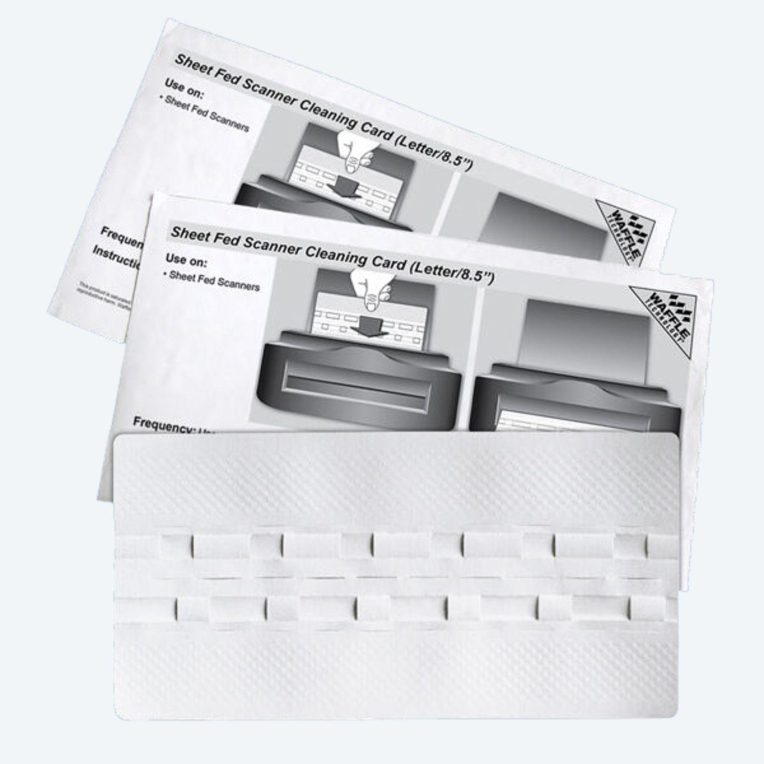 8.5" x 4.5" Sheet Fed Scanner Cleaning Cards with Waffletechnology, KW3-SFS1B15WS (15 Sheets)