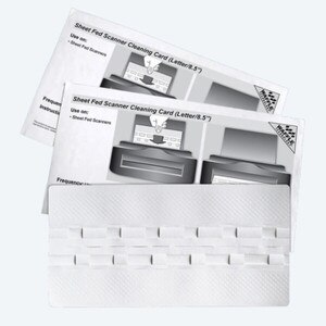 8.5" x 4.5" Sheet Fed Scanner Cleaning Cards with Waffletechnology, KW3-SFS1B15WS (15 Sheets) - KW3-SFS1B15WS