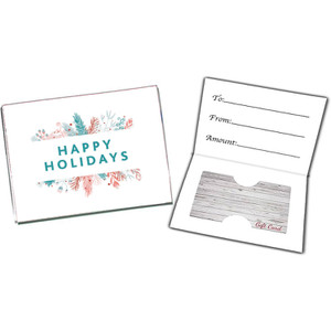 White Gift Card Presenters, "Happy Holidays" - PC-PRS-Holidays