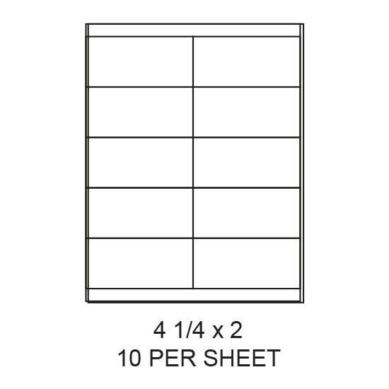 4.25" x 2" White Matte Laser/Inkjet Label Sheets (10,000 Labels)