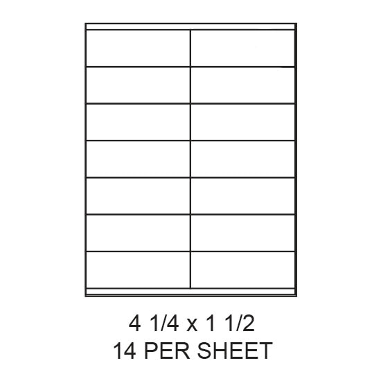 4.25" x 1.5" White Matte Laser/Inkjet Label Sheets (14,000 Labels)