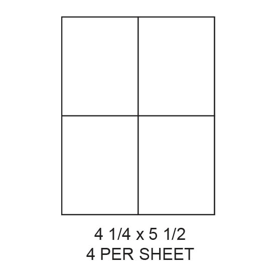 4.25" x 5.5" White Matte Laser/Inkjet Label Sheets (4,000 Labels)