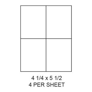 4.25" x 5.5" White Matte Laser/Inkjet Label Sheets (4,000 Labels) - LAS-425-55-4