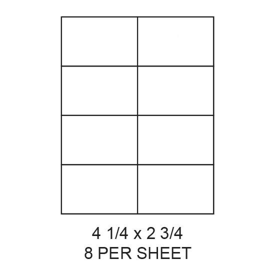 4.25" x 2.75" White Matte Laser/Inkjet Label Sheets (8,000 Labels)