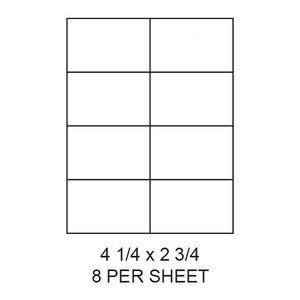 4.25" x 2.75" White Matte Laser/Inkjet Label Sheets (8,000 Labels) - LAS-425-275-8