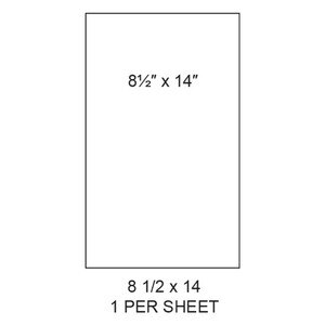 8.5" x 14" White Matte Laser Label Full Legal Sheets (1,000 Labels) - LAS-85-14-1
