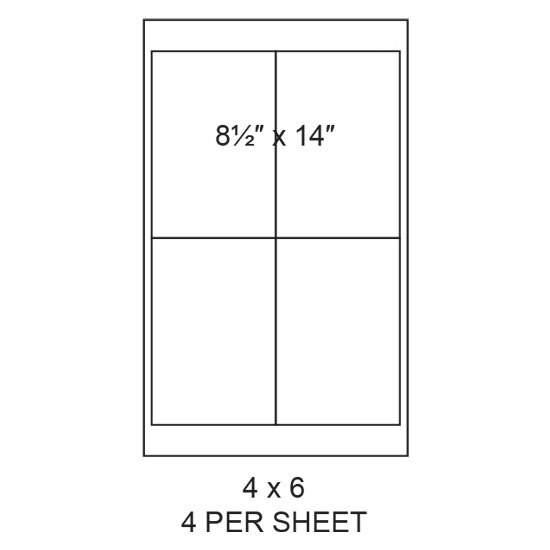 4" x 6" White Matte Legal Laser Label Sheets for Inkjet &amp; Laser ...