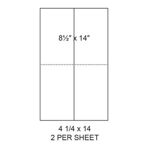 4.25" x 14" White Matte Laser Label Legal Sheets (2,000 Labels) - LAS-425-14-2