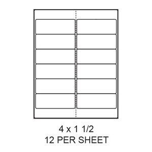 4" x 1.5" White Matte Round Corner Laser/Inkjet Label Sheets (12,000 Labels) - LAS-4-15-12-RC