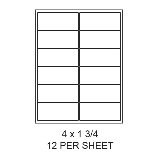 4" x 1.75" White Matte Round Corner Laser/Inkjet Label Sheets (12,000 Labels)