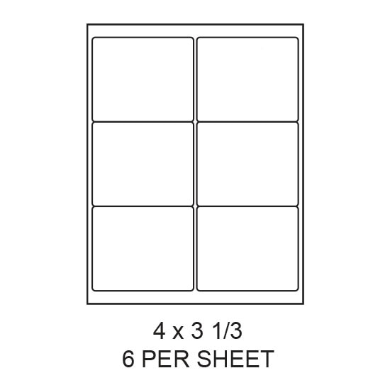 4" x 3.33" White Matte Round Corner Laser/Inkjet Label Sheets (6,000 Labels)