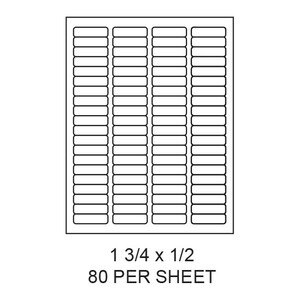 1.75" x 0.5" White Matte Round Corner Laser/Inkjet Label Sheets (80,000 Labels) - LAS-175-05-80-RC