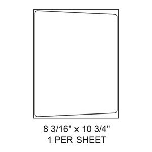 8.1875" x 10.75" White Vinyl Laser Drum Label Sheets (1,000 Labels) - LAS-81875-1075-1-DR