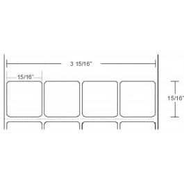 Zebra 0.9375" x 0.9375" PolyPro 4000T Thermal Transfer Microscope Slide Labels, 10007446 (6 Rolls)