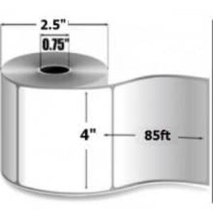 Zebra 4" x 85' 8000D Direct Thermal Linerless Labels, LD-R4LF5P (20 Rolls) - ZEB-LD-R4LF5P