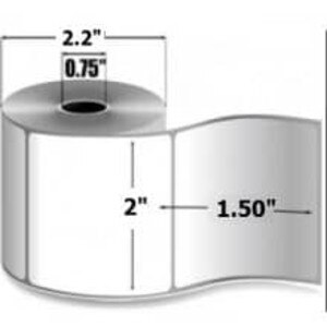 Zebra 2" x 1.5" 8000D Lab Direct Thermal Labels, 10015773 (12 Rolls) - ZEB-10015773