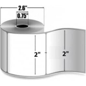 Zebra 2" x 2" PolyPro 4000T Thermal Transfer Labels, 10017576 (12 Rolls) - ZEB-10017576