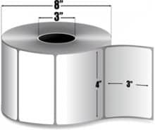 Zebra 4" x 3" PolyPro 4000T Thermal Transfer Labels, 3" Core, 10008531 (4 Rolls)