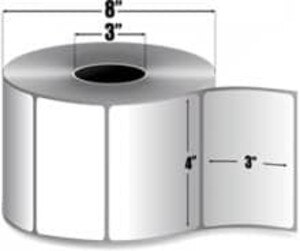 Zebra 4" x 3" PolyPro 4000T Thermal Transfer Labels, 3" Core, 10008531 (4 Rolls) - ZEB-10008531