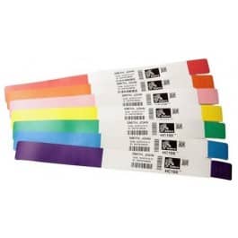 Zebra Z-Band Direct White 1.25" x 11" Wristbands (6 Rolls)