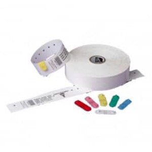 Zebra Z-Band QuickClip White 1.1875" x 11" Wristband Kit (6 Rolls) - ZEB-97881K